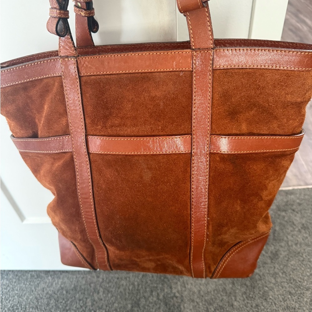 Massimo Dutti Brown Suede Tote Bag